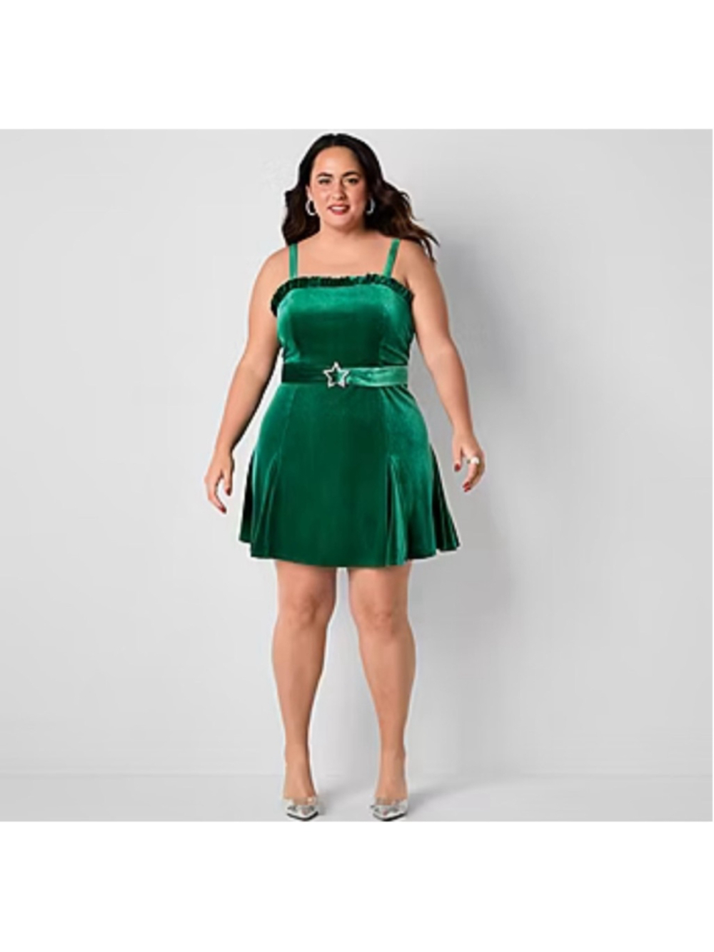 NEW Y2K Johnny Wujek Evergreen Velvet Mini Prom Dress Size L